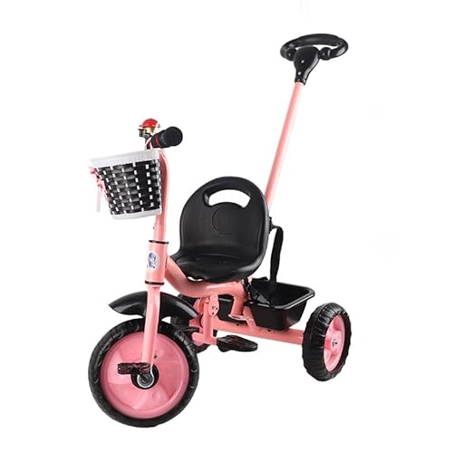 Kikumi Kinder Dreiradbalance -Trike -Falten -Pedale Einstellbare Druckgriffe Richtungsregelung Kleinkinderrad Fahrrad (Rosa) von Kikumi