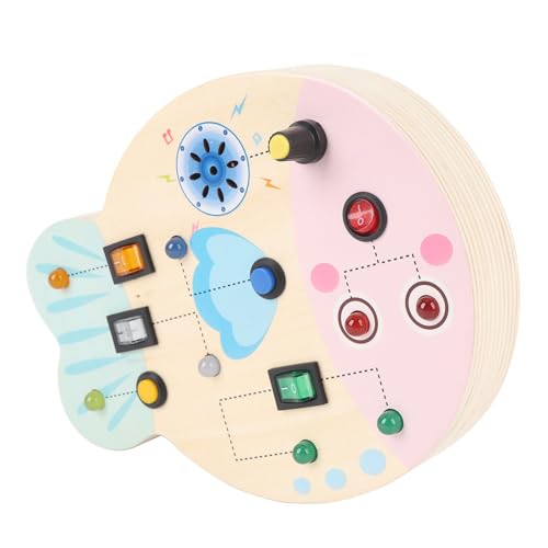 Kikumi Noennwooden Sensory Board mit Switch LED Lights Early Early Learning Light Switch Brettspiel von Kikumi