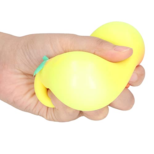 Kikumi Pfirsich -Squeeze Ball Elastizität Lindern Angst Frucht Stress Ball Spielzeug für Frauen Männer Kinder (Gelb) von Kikumi