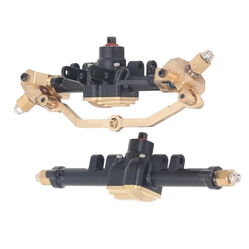 Kikumi RC-Vorder-Hinterachsen-Set, Aluminiumlegierung und Messing, Leichte, Hochpräzise RC-Car-Achsen, Ersatz für TRX4M 1/18 RC-Car (Schwarz) von Kikumi