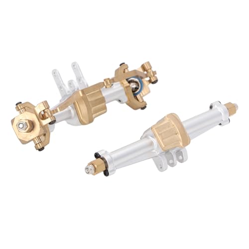 Kikumi RC-Vorder-Hinterachsen-Set, Aluminiumlegierung und Messing, Leichte, Hochpräzise RC-Car-Achsen, Ersatz für TRX4M 1/18 RC-Car (Silber) von Kikumi