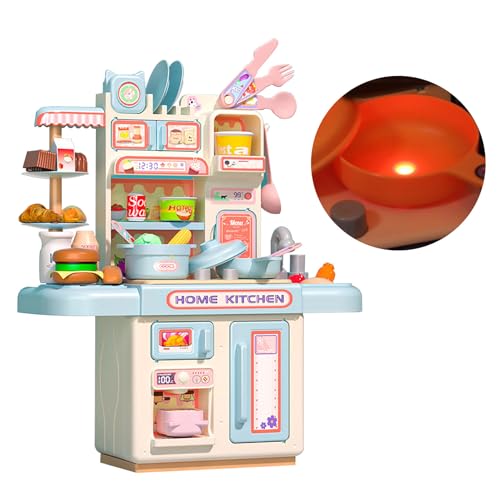 Kikumi Simulierter Küchentheke Spielzeugnebelspray Realistische Elektronische Pretend -Küchentheke für Baby (Blau) von Kikumi
