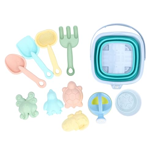 Kikumi Strandspielzeug Set Zusammenklappbarer Sandeimer und Schaufeln Set Interaktive Kinder Sandspielzeug für Strandparty -Sommeraktivitäten (Blau) von Kikumi