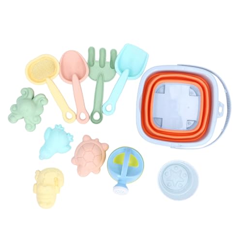 Kikumi Strandspielzeug Set Zusammenklappbarer Sandeimer und Schaufeln Set Interaktive Kinder Sandspielzeug für Strandparty -Sommeraktivitäten (Orange) von Kikumi