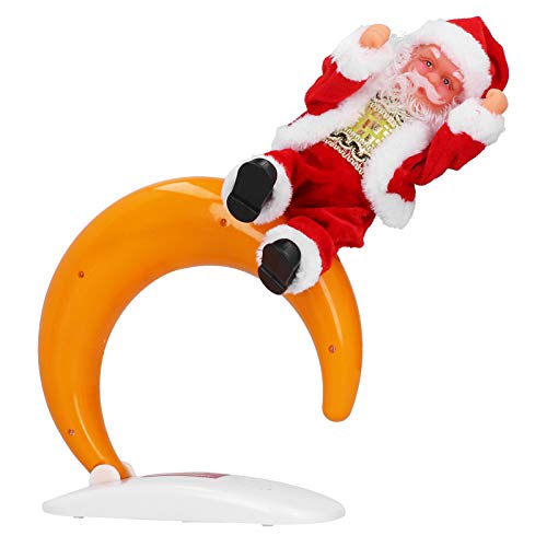 Kikumi Weihnachtsdekorationen, Weihnachtsmann -Puppe, Elektro -Tanz Weihnachtsmann, Tischdekoration, Mondbasisdekoration für (Halbmond Weihnachtsmann) von Kikumi
