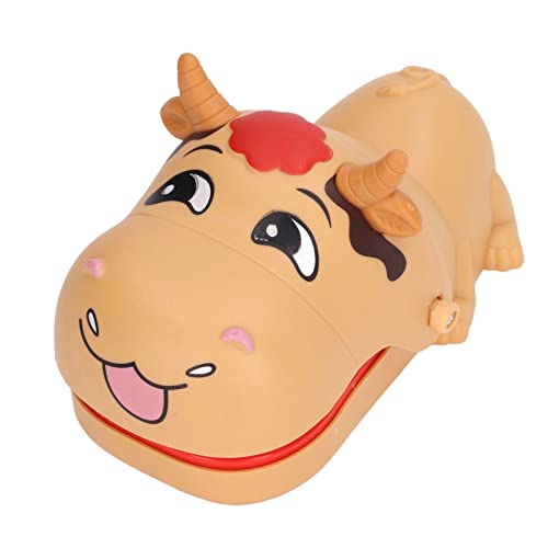 Kikumi Zähne Spielzeugspiel Kuhform Drücken Zähne Down Trick Interactive Bite Finger Toy für Kinderparty (Orange) von Kikumi