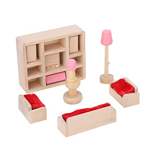 Kikumi Mini Lebensechte Simulation Holzmöbel-Set für 1:12 Puppenhaus-Zubehör (Wohnzimmer) von Kikumi