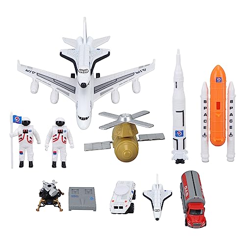Space Shuttle -Spielzeug Glatte Kanten Realistische Skala Bildungsräumliche Imagination Legierung Raketenschiff Set für Kinder Kinder (Flugzeug und Raketenanzug) von Kikumi