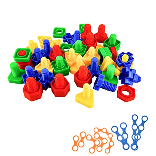 Kikuo Formsortierspielzeug, farblich passende Formen, Muttern und Schrauben, stapelbares Spielzeug, pädagogisches sensorisches Schraubenspielzeug für Kinder, ungiftige Kikuo Formsortierspielzeug, farblich passende Formen, Muttern und Schrauben, stapelbares Spielzeug, pädagogisches sensorisches Schraubenspielzeug für Kinder, ungiftige von Kikuo