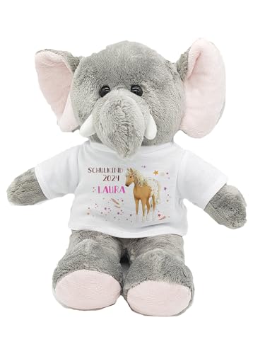 Kilala Elefant Befüllung für die Zuckertüte Schultüte mit Wunschname Topping für die Schultüte (Pferd beige) von Kilala