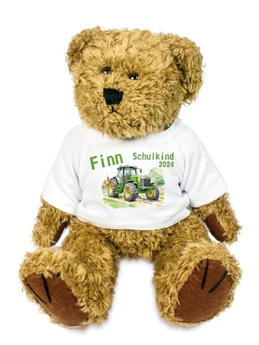 Kilala Bär Kuscheltier für dieTraktor Zuckertüte Schultüte befüllen Topping Geschenk Einschulung Jungen (Traktor grün) von Kilala