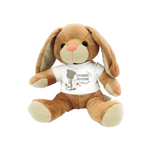 Kilala Kuscheltier Hase, Gute Besserung, personalisiert mit Namen, weich und waschbar, 19 cm groß, Geschenk zur Genesung, für kranke Kinder bei Krankenhausbesuch von Kilala