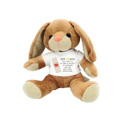 Kilala Gute Besserung Kuscheltier Hase Herz mit Wunschname personalisiert (Kopf hoch) von Kilala