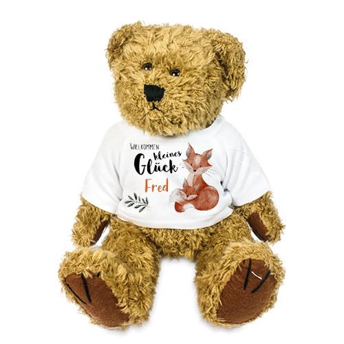 Kilala Personalisierter Teddybär mit Namen Geburt, Taufe, Geburtstag Plüschtier Bär (Fuchs) von Kilala