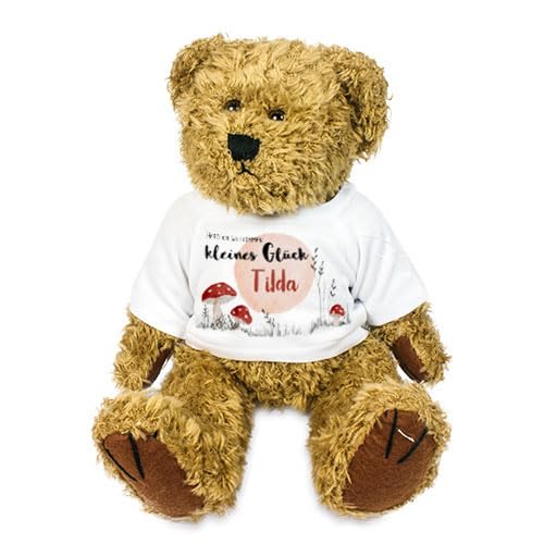Kilala Personalisierter Teddybär mit Namen Geburt, Taufe, Geburtstag Plüschtier Bär (Glückspilz) von Kilala
