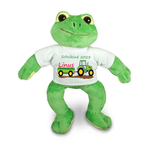 Kilala personalisierter Frosch Trecker mit Wuschnamen Zuckertüte Schultüte ABC Schützen Befüllung schultüte Mädchen Junge (Traktor) von Kilala