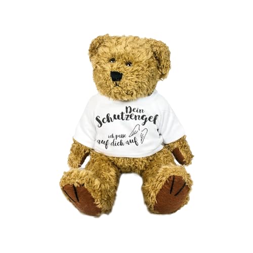 Kilala Teddy Kuscheltier Bär, Schutzengel Teddybär, Gute Besserung Geschenk, Plüschbär mit Spruch T-Shirt, Flauschiger Trostspender, 21cm Sitzhöhe, Waschbar von Kilala