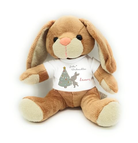 personalisierter Hase Kuscheltier Mein erstes Weihnachten Plüschtier Kinder Plüschhase Weihnachts-Motiv (Weihnachtshase) von Kilala