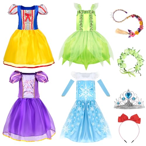 Kileubuto Prinzessinnenkleid für Mädchen, Prinzessinnenkrone, Kostüme, Zubehör für kleine Mädchen, 3–8 Jahre, Prinzessinnen-Spielzeug, Geburtstag, Weihnachten, Halloween-Geschenk für Mädchen Kileubuto Prinzessinnenkleid für Mädchen, Prinzessinnenkrone, Kostüme, Zubehör für kleine Mädchen, 3–8 Jahre, Prinzessinnen-Spielzeug, Geburtstag, Weihnachten, Halloween-Geschenk für Mädchen von Kileubuto