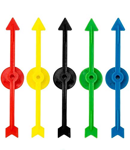 Killow 25 Stück Pfeil Spiel Zeiger Spinner,Kunststoff Pfeil Spinner 5 Farben Pfeil Spinner Set aus Kunststoff für Schule, Spinner-Set, 10 cm von Killow