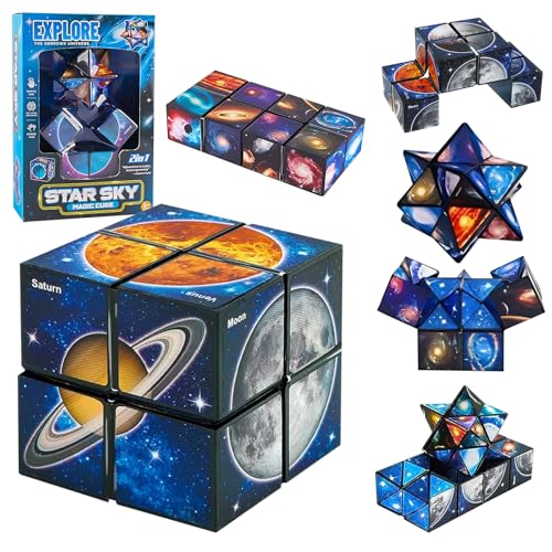 2 in 1 Variety Magic Cube Set - Unlimited Stars Magic Cube Stress Relief Jigsaw Puzzle Cube Magique 3D Jigsaw Puzzle Spielzeug Kinder Erwachsene Geschenke von Kimimara