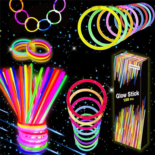 Kimimara Knicklichter Leuchtstäbe - 100 Stück Knicklichter Kinder Armreifen Knicklichter mit Verbinder vielfarbig Knicklichter Festival Ausrüstung Leuchtstäbe Knicklichter Party Kimimara Knicklichter Leuchtstäbe - 100 Stück Knicklichter Kinder Armreifen Knicklichter mit Verbinder vielfarbig Knicklichter Festival Ausrüstung Leuchtstäbe Knicklichter Party von Kimimara