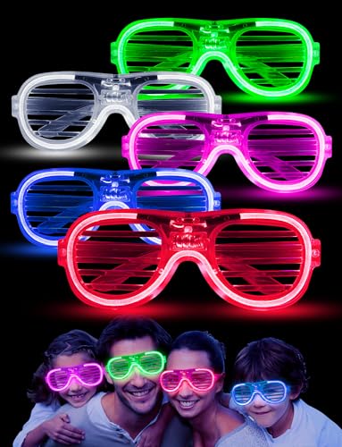 Kimimara LED brille - Neonbrille Party – Leuchtende Brille Shutter-Shades für Party Karneval Halloween Weihnachten Rave-Party-Set (20) von Kimimara