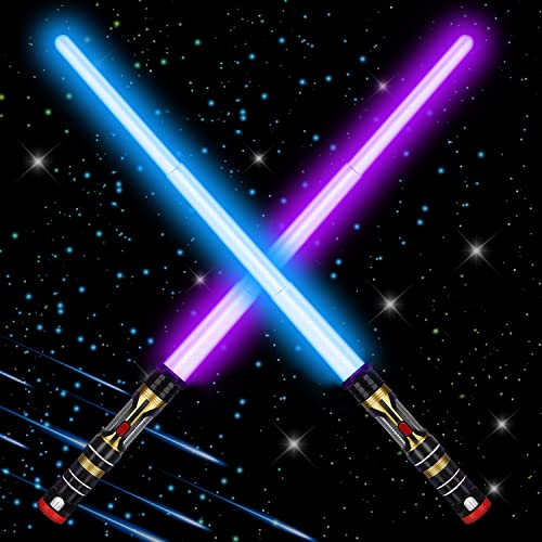 Kimimara Lichtschwert Kinder - Einziehbare Laserschwert 3 Farben Veränderbar Leuchtschwert mit Sound für Jungen Kind Geschenk Party Favors - 2 Stück Kimimara Lichtschwert Kinder - Einziehbare Laserschwert 3 Farben Veränderbar Leuchtschwert mit Sound für Jungen Kind Geschenk Party Favors - 2 Stück von Kimimara