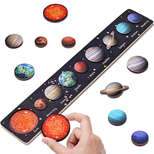 Montessori Spielzeug für 3-jährige Jungen Mädchen: Holz Sonnensystem Puzzle Spielzeug für Kleinkinder Alter 3 4 5 6 Jahre alte Kinder Puzzle Board Spielzeug Geschenk für 3-6 Jahr alte Lernressourcen Montessori Spielzeug für 3-jährige Jungen Mädchen: Holz Sonnensystem Puzzle Spielzeug für Kleinkinder Alter 3 4 5 6 Jahre alte Kinder Puzzle Board Spielzeug Geschenk für 3-6 Jahr alte Lernressourcen von Kimzom