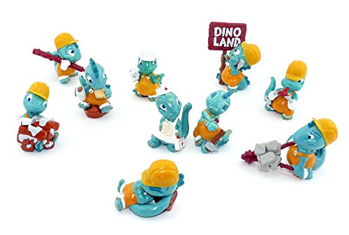 Kinder Überraschung, 10 lustige Bauarbeiten Dinosaurierer Figuren von Ferrero aus dem Ü-Ei von Kinder Überraschung
