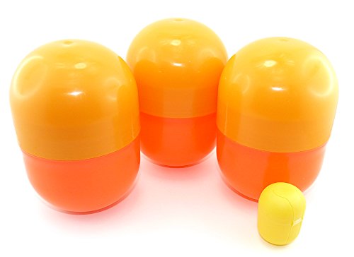 Kinder Überraschung, 3 Super Maxi Ei Kapseln, die größten die es gibt in gelb / orange (14cm hoch und 9cm Durchmesser) von Kinder Überraschung