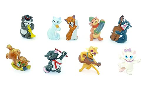 Kinder Überraschung, Figurensatz von Walt Disney Aristocats von 1989 (Alle 9 Katzen Figuren der Wald Disney Serie) von Kinder