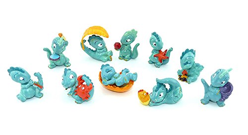 Kinder Überraschung Alle 10 Drolly Dinos Figuren von 1993. Grüne niedliche Dinosaurier Figuren von Kinder Überraschung