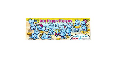 Kinder Überraschung, Beipackzettel der ersten Happy Hippo Serie von 1988, Top Zustand von Kinder