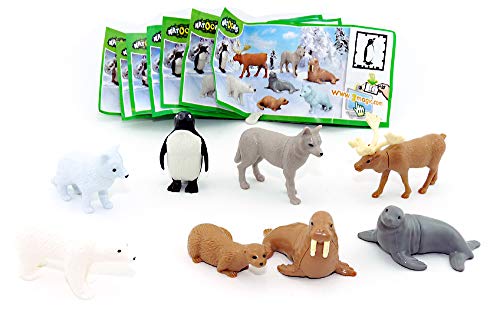 Kinder Überraschung, Satz Polartiere der Natoons mit Beipackzetteln (Komplettsatz mit 8 Tieren) von Kinder