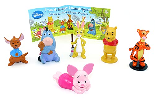 Kinder Überraschung, Winnie The Pooh und Seine Freunde. Alle 6 Figuren der Serie und EIN der Zettel von Kinder