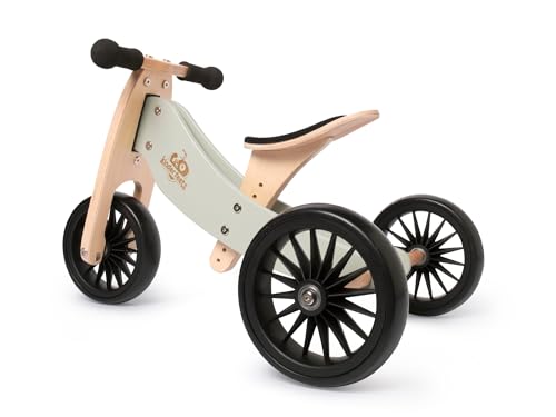 Kinderfeets Tiny Tot Dreirad und Laufrad 2 in 1 aus Holz – ab 1 Jahr (Plus, Green) von Kinderfeets