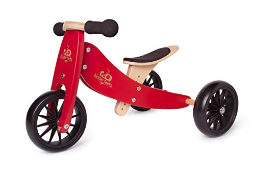 Kinderfeets Tiny Tot Kirschrot - Dreirad und Laufrad 2 in 1 aus Holz – ab 1 Jahr von Kinderfeets