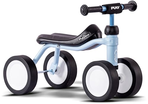 Set Puky Laufrad Pukylino & Baumwoll-Tuch | Rutschauto Kinderfahrzeug Rutschfahrzeug Indoor ab 1 Jahre (75 bis 90cm Körpergröße) | Puky Laufrad ab 1 Jahr Sicherheitslenkergriffe | Leise Laufräder von Kinderhaus Blaubär