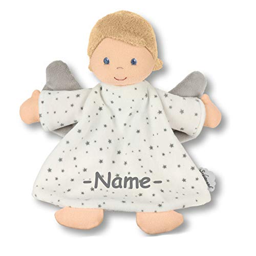 Sterntaler Schutzengel individuell Bestickt mit Name, Weiches Schnuffeltuch ab 0 Jahre, Schmusetuch für Babys, Jungen und Mädchen, Kuscheltuch waschbar Sterntaler Schutzengel individuell Bestickt mit Name, Weiches Schnuffeltuch ab 0 Jahre, Schmusetuch für Babys, Jungen und Mädchen, Kuscheltuch waschbar von Kinderhaus Blaubär