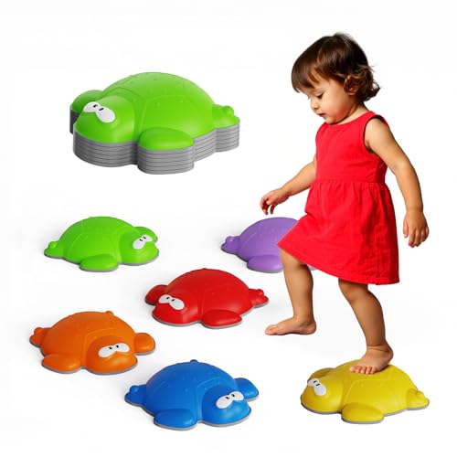 Kinderific Trittsteine, Schildkrötenform, 6-teiliges Set, für Kinder und Kleinkinder ab 3 Jahren, fördert Sensorik, Balance und Koordinationsfähigkeiten, rutschfestes Design, mehrfarbig Kinderific Trittsteine, Schildkrötenform, 6-teiliges Set, für Kinder und Kleinkinder ab 3 Jahren, fördert Sensorik, Balance und Koordinationsfähigkeiten, rutschfestes Design, mehrfarbig von Kinderific
