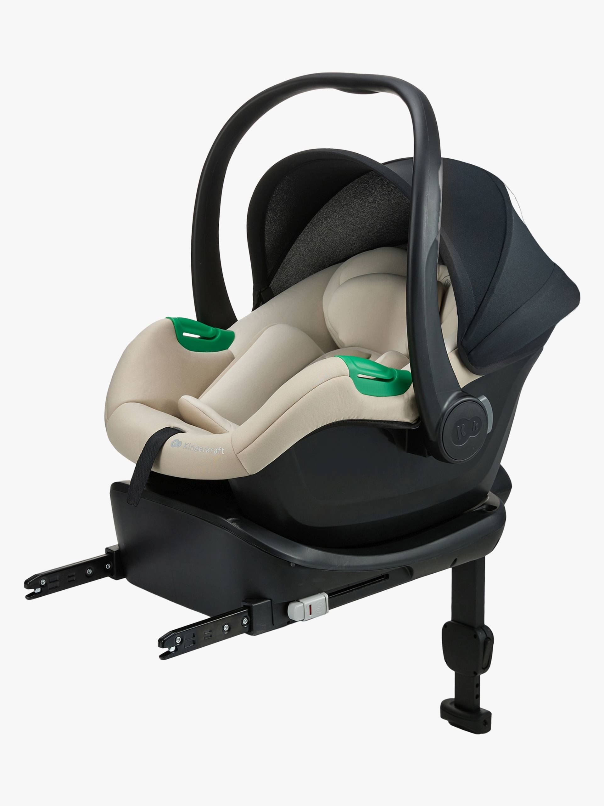 Kinderkraft MINK PRO 2 i-Size Babyschale inkl MINK FX 2 SET BLACK Basis, Beige von Kinderkraft