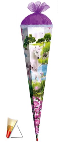 Schultüte - Einhorn 35 cm - mit Tüllabschluß - Zuckertüte Roth rund Mädchen Schultüte - Einhorn 35 cm - mit Tüllabschluß - Zuckertüte Roth rund Mädchen von Kinderland