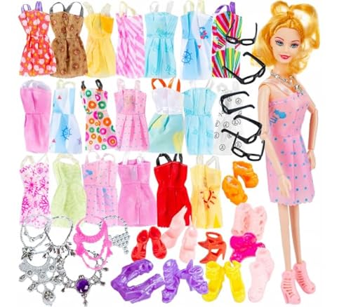 Barbie Kleidung Set mit Accessoires – Puppenkleidung für Anziehpuppen – Mode Outfits & Schuhe – Geschenkidee für Mädchen – Spielzeug für Rollenspiele Barbie Kleidung Set mit Accessoires – Puppenkleidung für Anziehpuppen – Mode Outfits & Schuhe – Geschenkidee für Mädchen – Spielzeug für Rollenspiele von Kinderplay