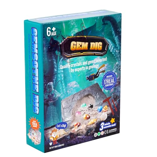 GeoDiscover Ausgrabungsset für Kinder ab 6 Jahren – Fossilien & Mineralien Archäologie Spielzeug mit echten Kristallen – Lernspiel Dinosaurier Set – Geschenk Jungen Mädchen GeoDiscover Ausgrabungsset für Kinder ab 6 Jahren – Fossilien & Mineralien Archäologie Spielzeug mit echten Kristallen – Lernspiel Dinosaurier Set – Geschenk Jungen Mädchen von Kinderplay