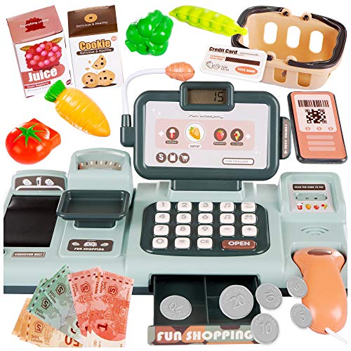 Kasse für Kinder Spielkasse Kinderkasse Einkaufskorb KP3437 Spielgeld Korb Neu Registrierkasse mit Elektronischem Taschenrechner, Spielgeld Kasse für Kinder Spielkasse Kinderkasse Einkaufskorb KP3437 Spielgeld Korb Neu Registrierkasse mit Elektronischem Taschenrechner, Spielgeld von Kinderplay