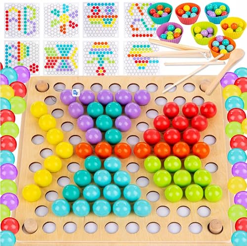 Kinderplay Holzkugeln und Perlen Montessori-Puzzle mit zum Farbenlernen und Zählen KP5760 Kinderplay Holzkugeln und Perlen Montessori-Puzzle mit zum Farbenlernen und Zählen KP5760 von Kinderplay