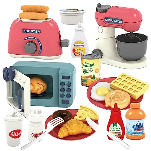 Kinderplay Kinderküche Spielset – Mikrowelle, Mixer, Toaster – Pretend Play Geräte für Kinder (KP4190) von Kinderplay