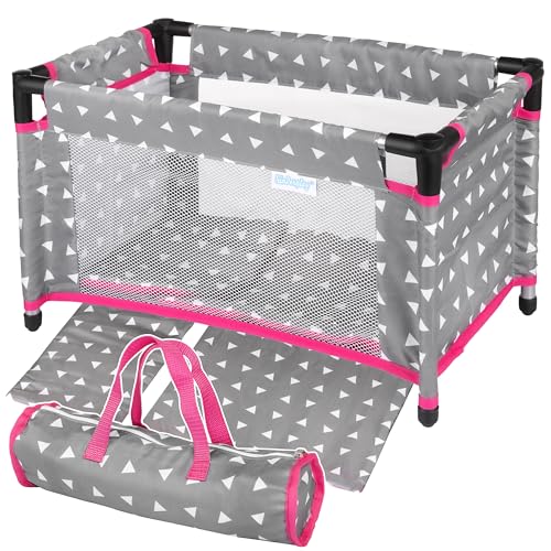 Kinderplay Puppenbett | Puppen Bett Spielzeug - Puppenreisebett für Baby Born | Baby Annabell Puppen | Reisebett mit Tasche und Zubehör | Puppenbett für Puppen | Puppenbett 43 cm Puppe, Model KP0400S Kinderplay Puppenbett | Puppen Bett Spielzeug - Puppenreisebett für Baby Born | Baby Annabell Puppen | Reisebett mit Tasche und Zubehör | Puppenbett für Puppen | Puppenbett 43 cm Puppe, Model KP0400S von Kinderplay