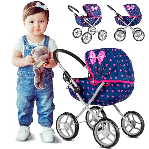 Kinderplay Puppenwagen ab 2, 3 Jahre Kinderwagen Spielzeug - Marineblaue, Puppenwagen Kombi, Leichte und Stabile Konstruktion, Höhenverstellbar 54 cm, Spielzeug Draussen, KP0260T Kinderplay Puppenwagen ab 2, 3 Jahre Kinderwagen Spielzeug - Marineblaue, Puppenwagen Kombi, Leichte und Stabile Konstruktion, Höhenverstellbar 54 cm, Spielzeug Draussen, KP0260T von Kinderplay